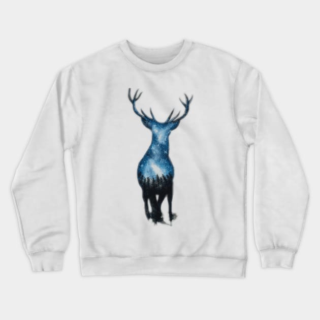 Galaxy stag vector Crewneck Sweatshirt by Prettielilpixie